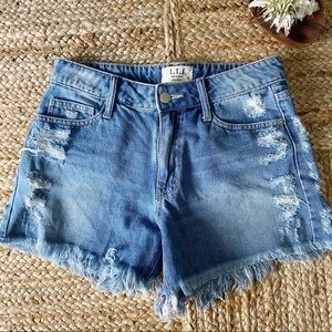 L.T.J. Letter To Juliet Distressed Denim Shorts